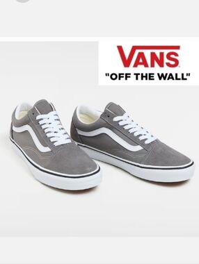 VAN'S Old Skool Low Top Sneakers in Pewter Gray Unisex Men's 9 Women's 10½